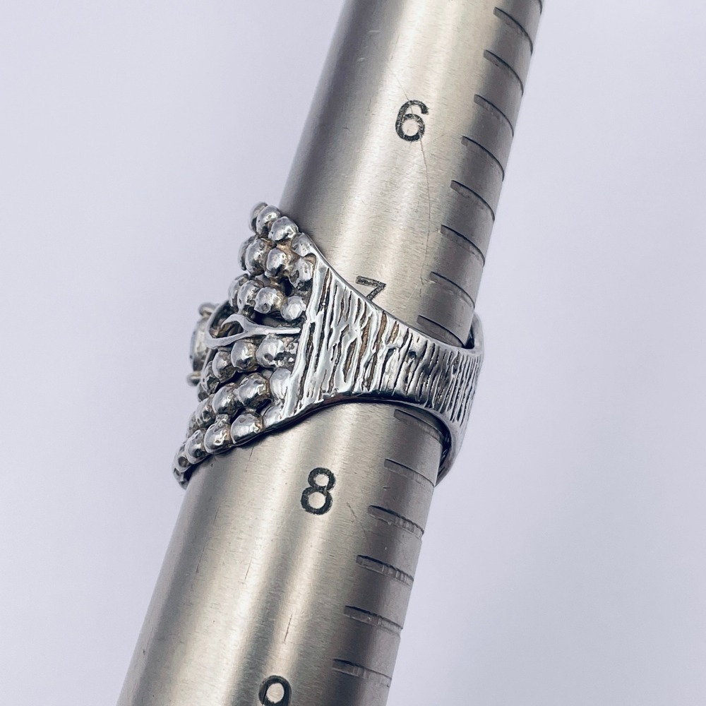 Shablool Israel Didae Sterling Silver Ring Cubic Zirconia Sparkling CZ Wide Ring - Picture 7 of 9